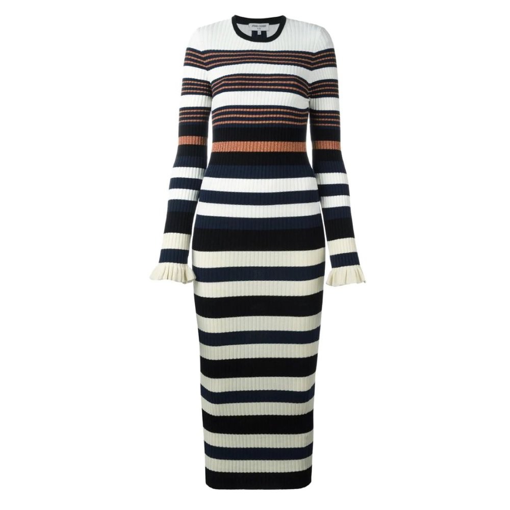 Opening Ceremony Multicolored Striped Knit Bodycon Midi Dress - Size XS